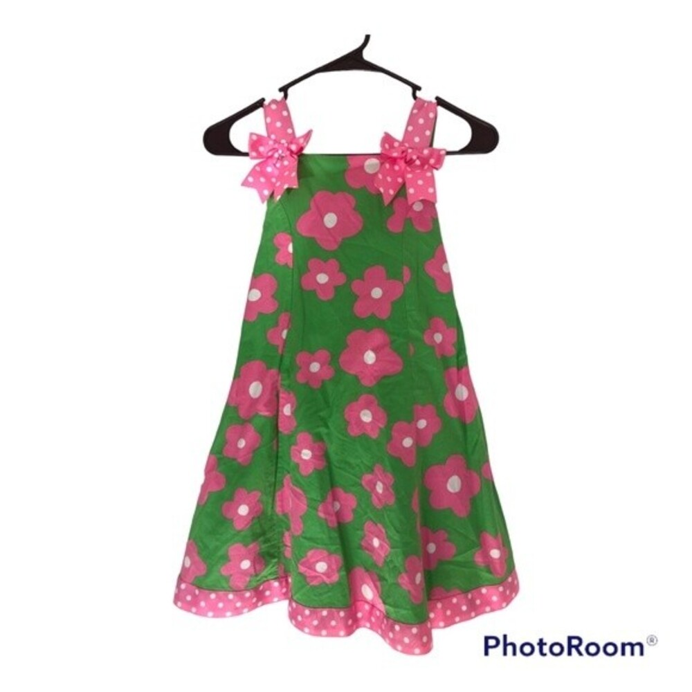 Bonnie Jean Size 6X Polka Dot Bow Floral Twirl Dress